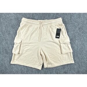 LCKR Boys XL 18-20 Tan GSB Fleece French Terry Drawstring Cargo Shorts NWT